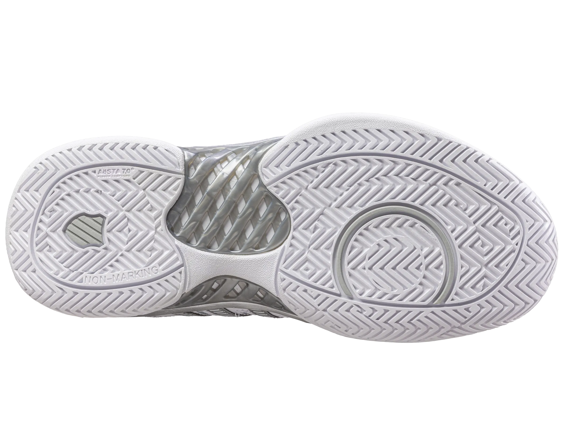 K.SWISS 93379-107-M | WOMENS HYPERCOURT EXPRESS LEATHER | WHITE/SILVER/GLACIER GRAY