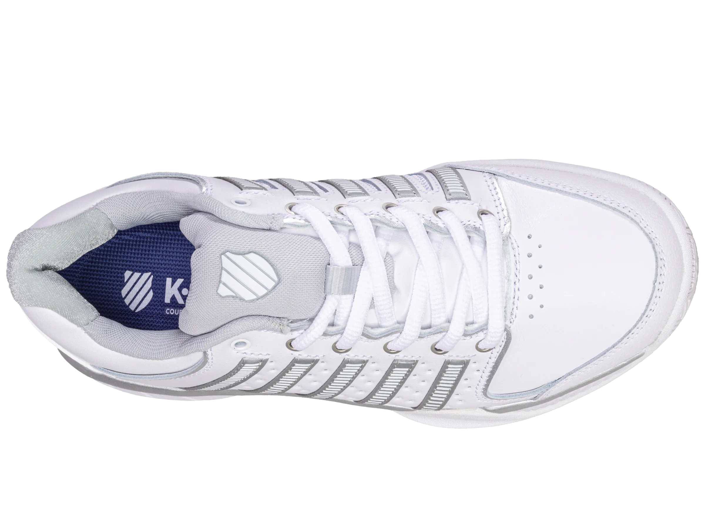 K.SWISS 93379-107-M | WOMENS HYPERCOURT EXPRESS LEATHER | WHITE/SILVER/GLACIER GRAY