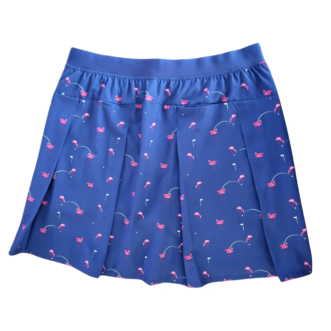 Kyodan Golf Navy Golfing Flamingo Women's Skort Size M MSP$52