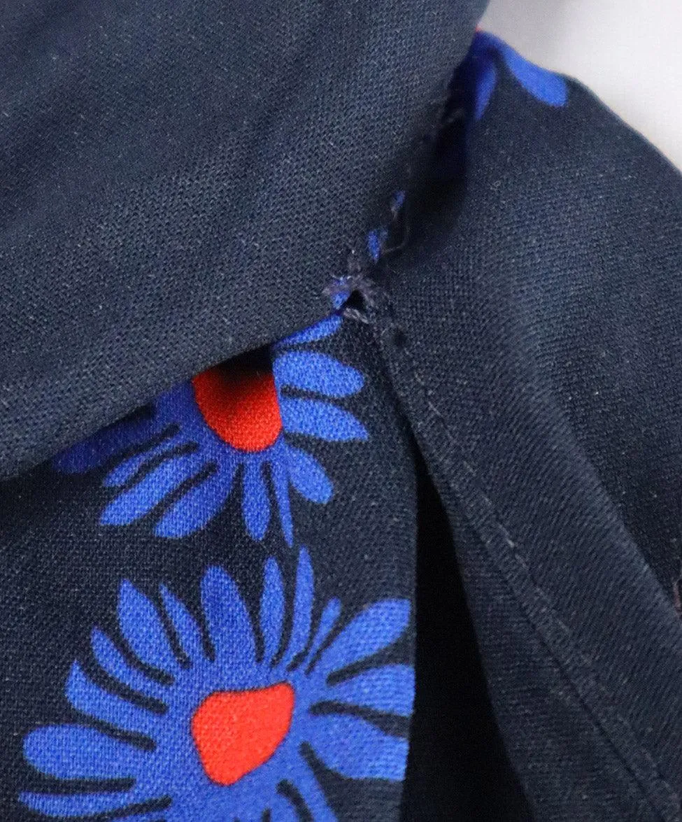 La Double J Navy & Red Floral Print Dress sz 2