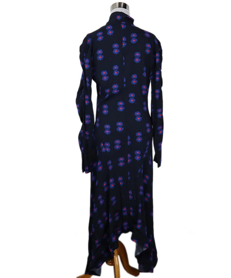 La Double J Navy & Red Floral Print Dress sz 2
