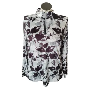 Lady Hagen Black, Gray, & White Floral Women's Golf Pullover Size XL