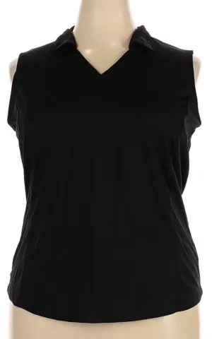 Lady Hagen Black Sleeveless V-Neck Golf Top Size 2X MSP$50