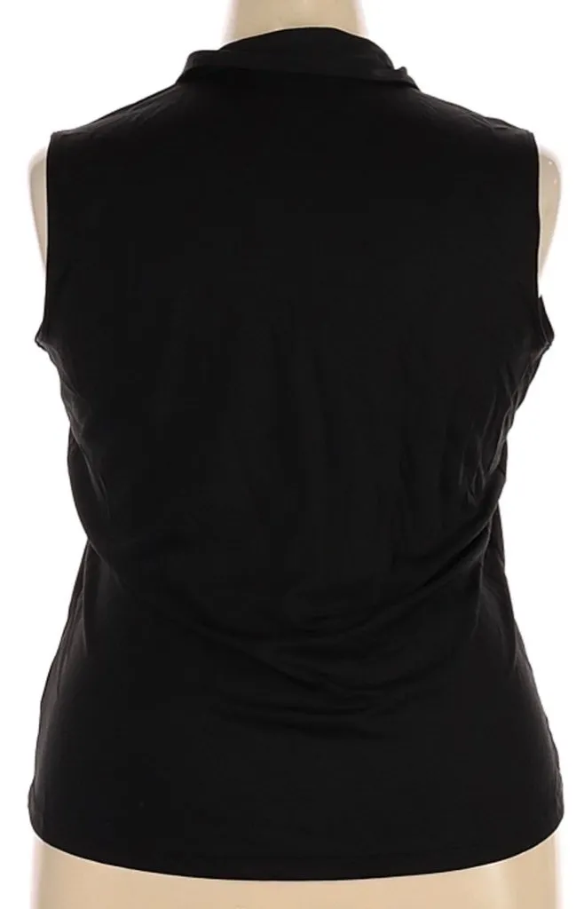Lady Hagen Black Sleeveless V-Neck Golf Top Size 2X MSP$50