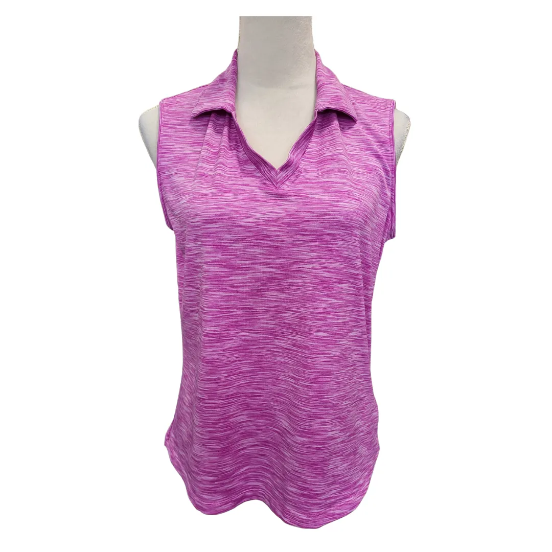 Lady Hagen Fuchsia Heather Sleeveess Golf Polo Size M