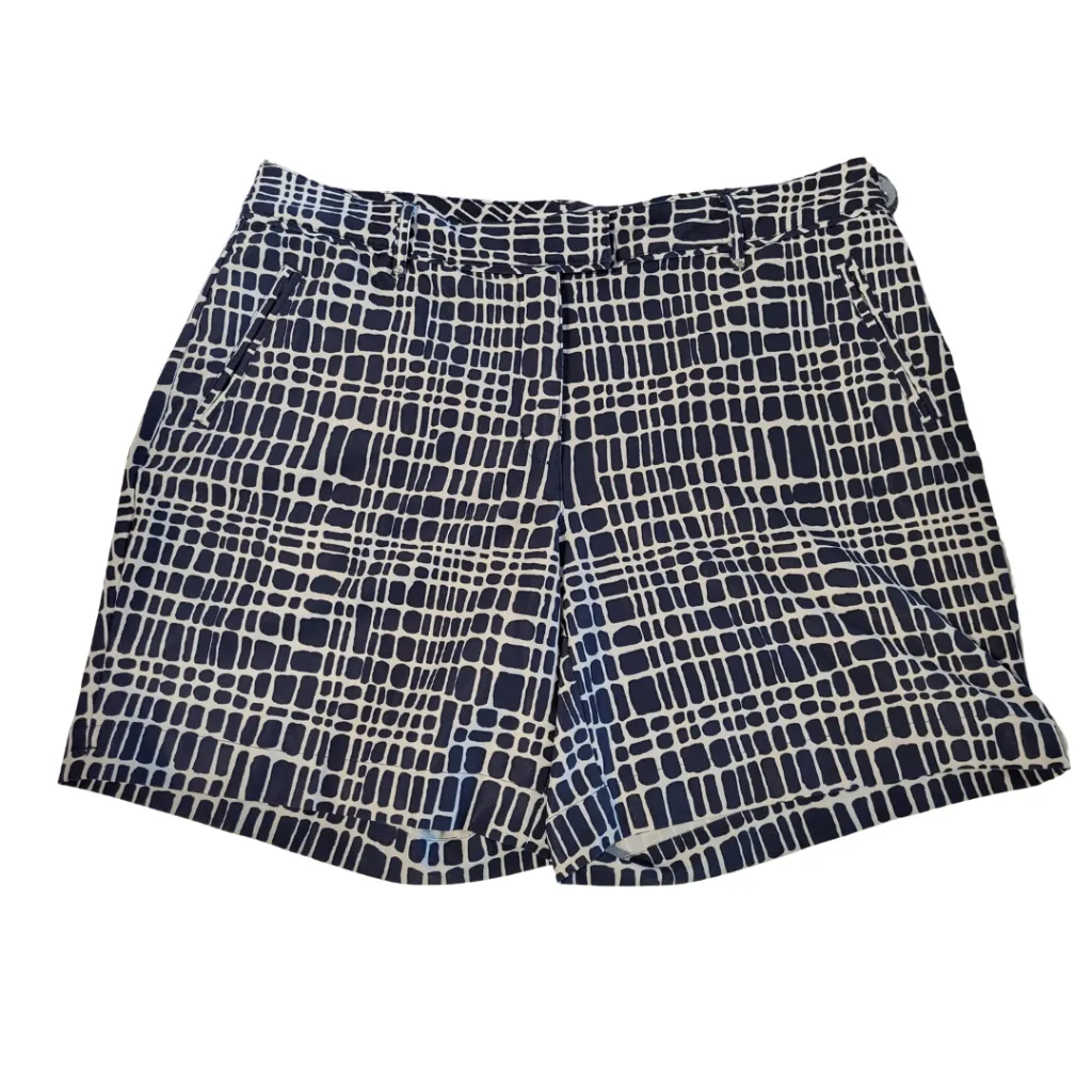 Lady Hagen Navy & White Retiple Print Women's Shorts Size 12