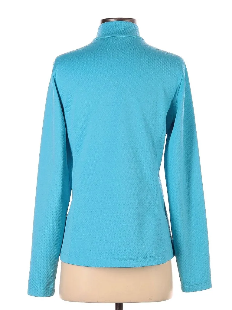 Lady Hagen Textured Zip Mock Golf Pullover in Turquoise Size S MSP$70