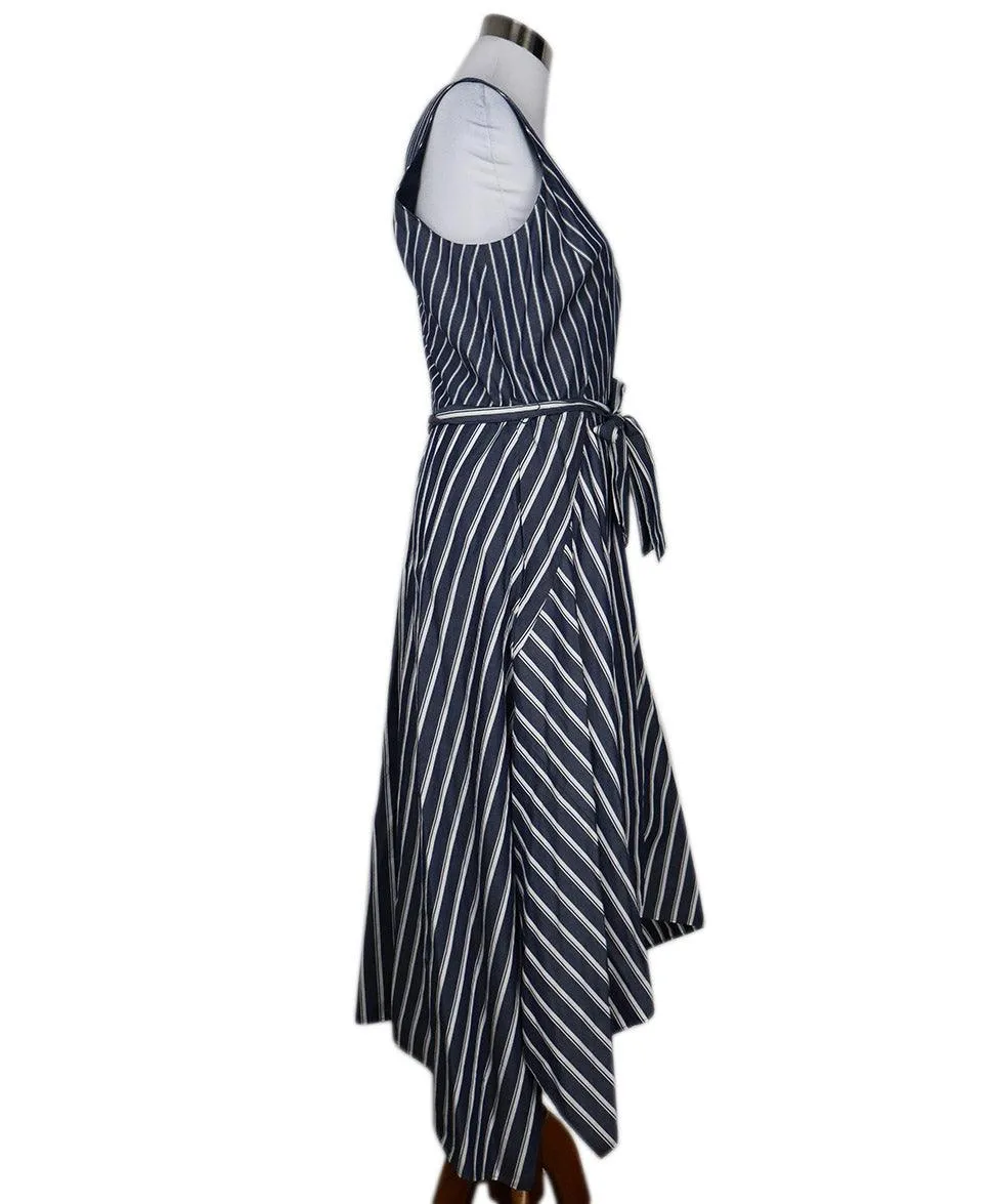 Lafayette Blue & White Striped Cotton Dress sz 8