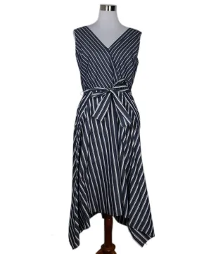 Lafayette Blue & White Striped Cotton Dress sz 8