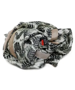 Lanvin Olive & Champagne Silk Scarf