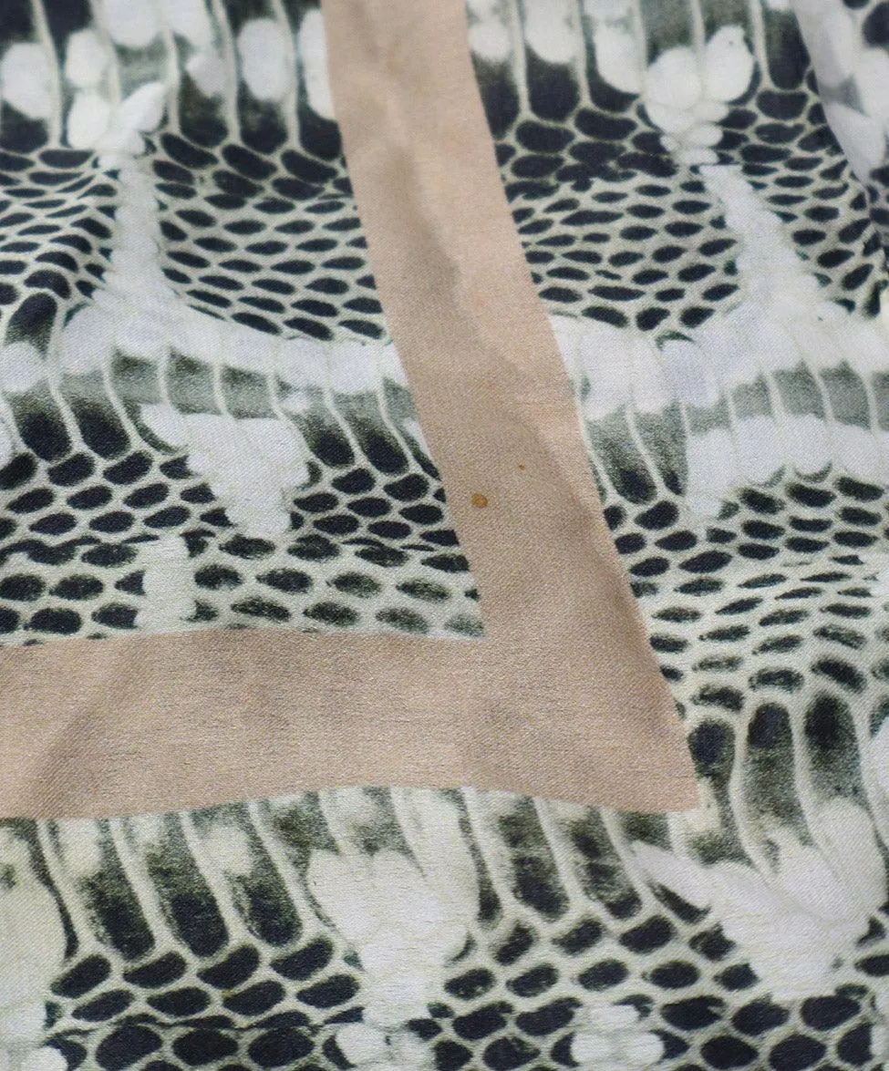 Lanvin Olive & Champagne Silk Scarf