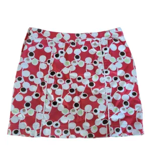 Lija Pink, Green, Brown & White Abstract Foliage Print Women's Skort Size 4
