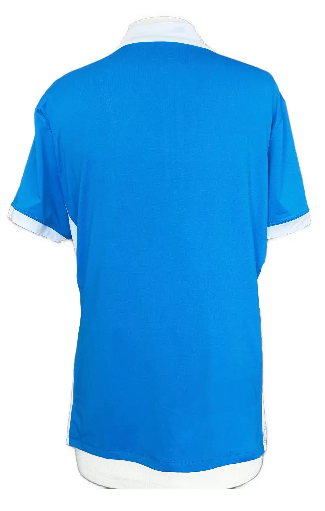 Lillie James Blue & White Short Sleeve Golf Top Size XL