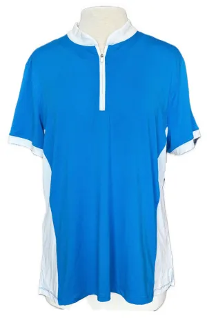 Lillie James Blue & White Short Sleeve Golf Top Size XL