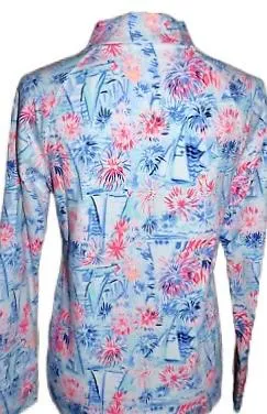 Lilly Pulitzer Janie Sea to Shiining Sea Popover Size L MSP$108