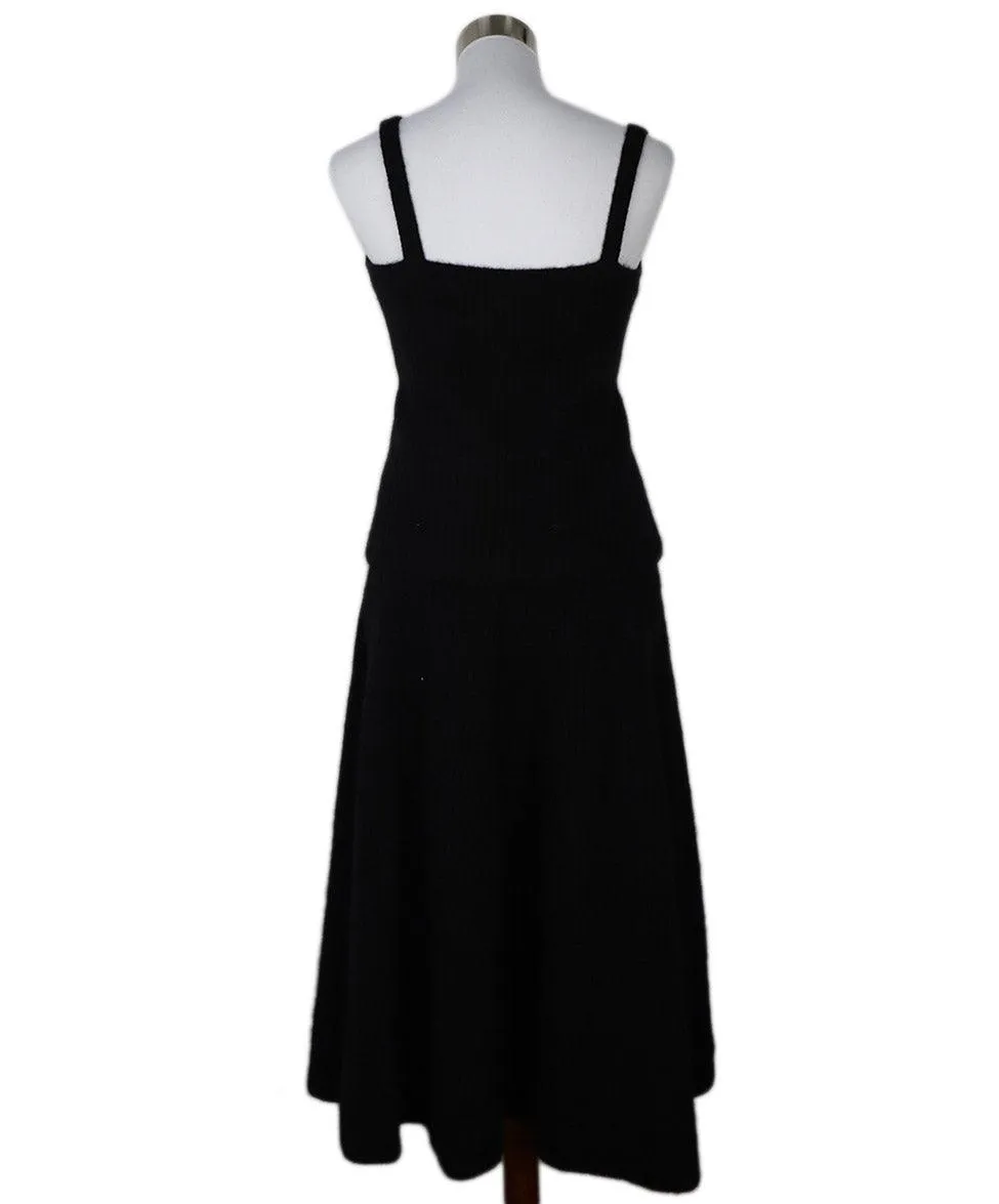 Lippes Black Cashmere Skirt Set sz 8