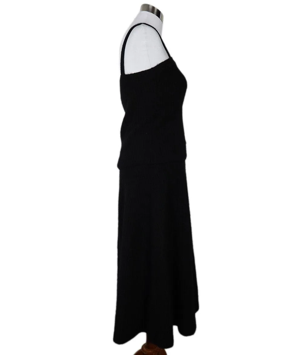 Lippes Black Cashmere Skirt Set sz 8