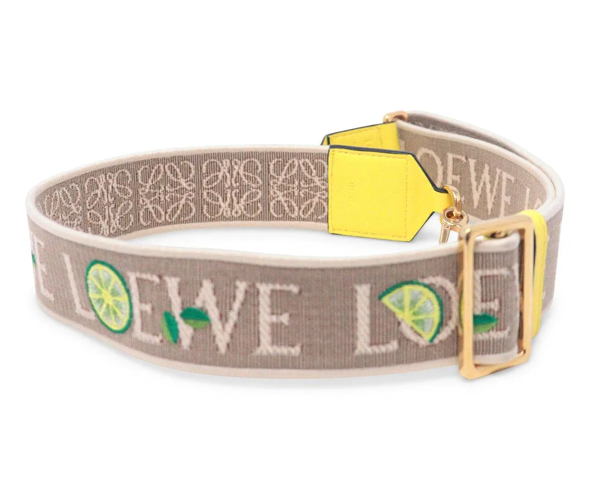 Loewe Lime Embroidered Bag Strap