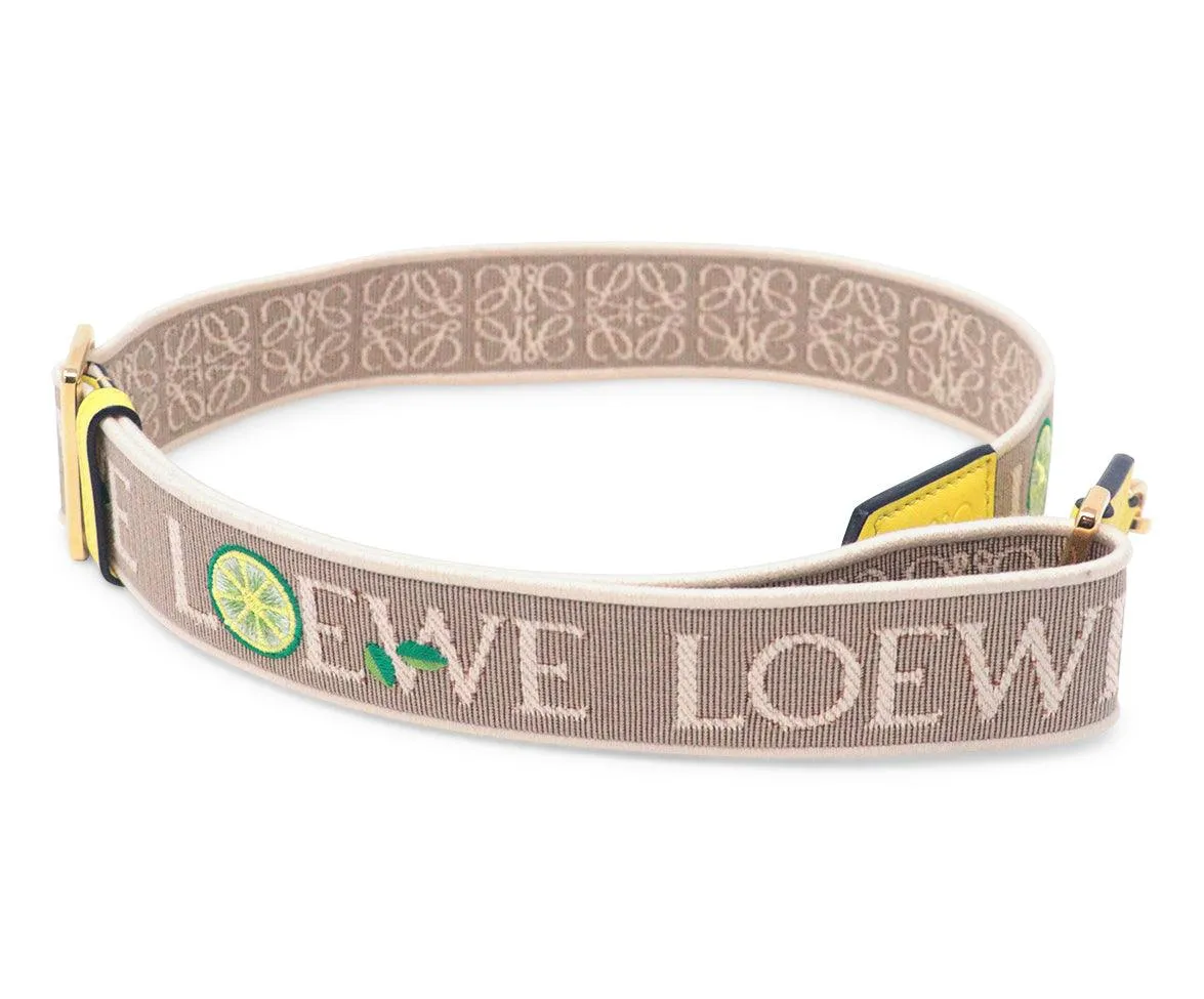 Loewe Lime Embroidered Bag Strap