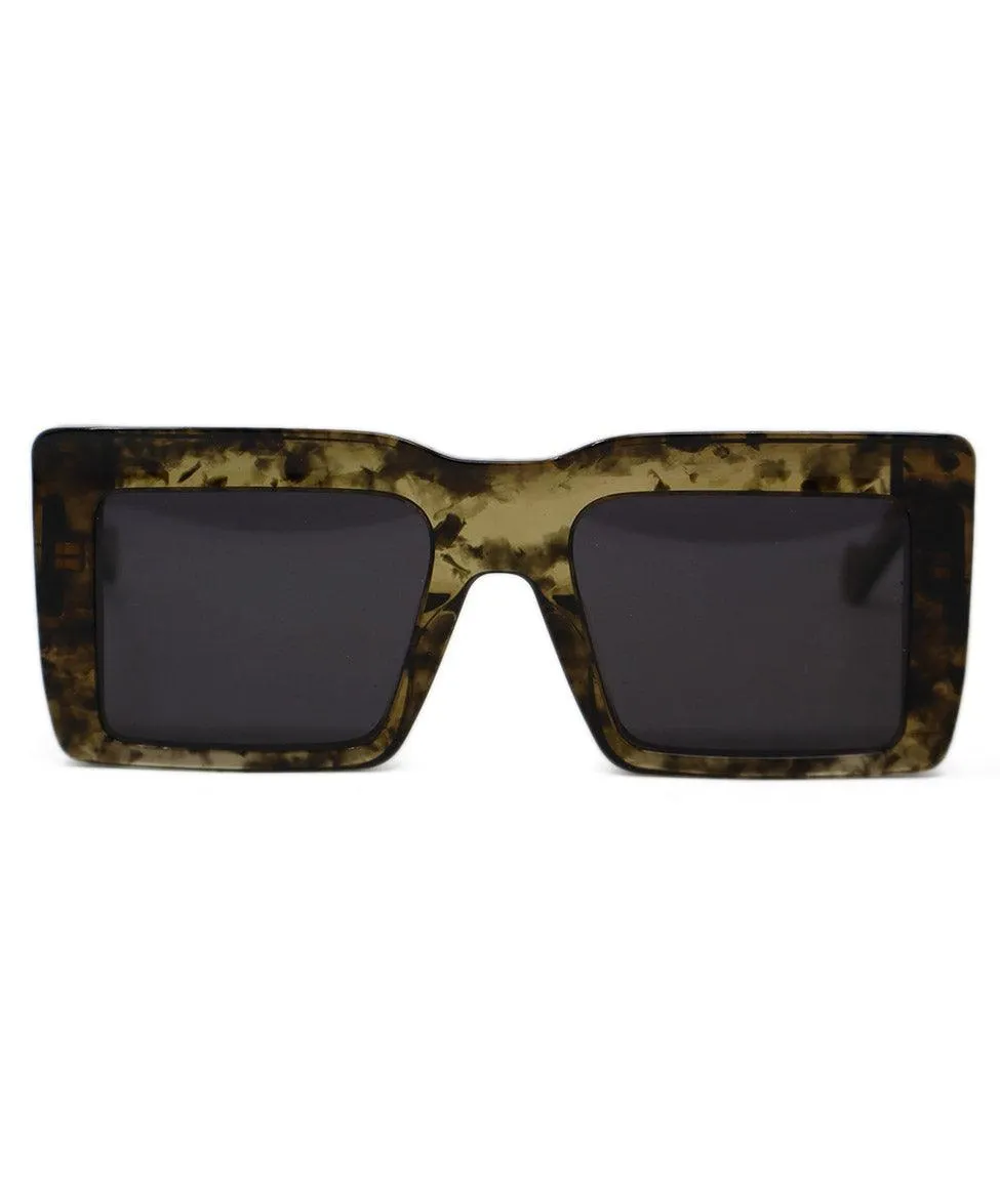 Loewe Olive & Brown Tortoise Print Sunglasses