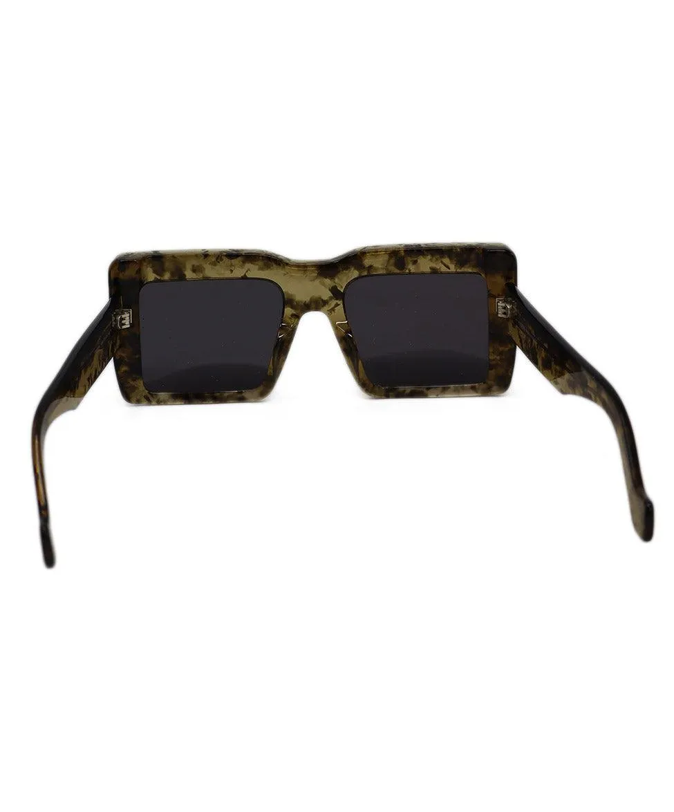 Loewe Olive & Brown Tortoise Print Sunglasses