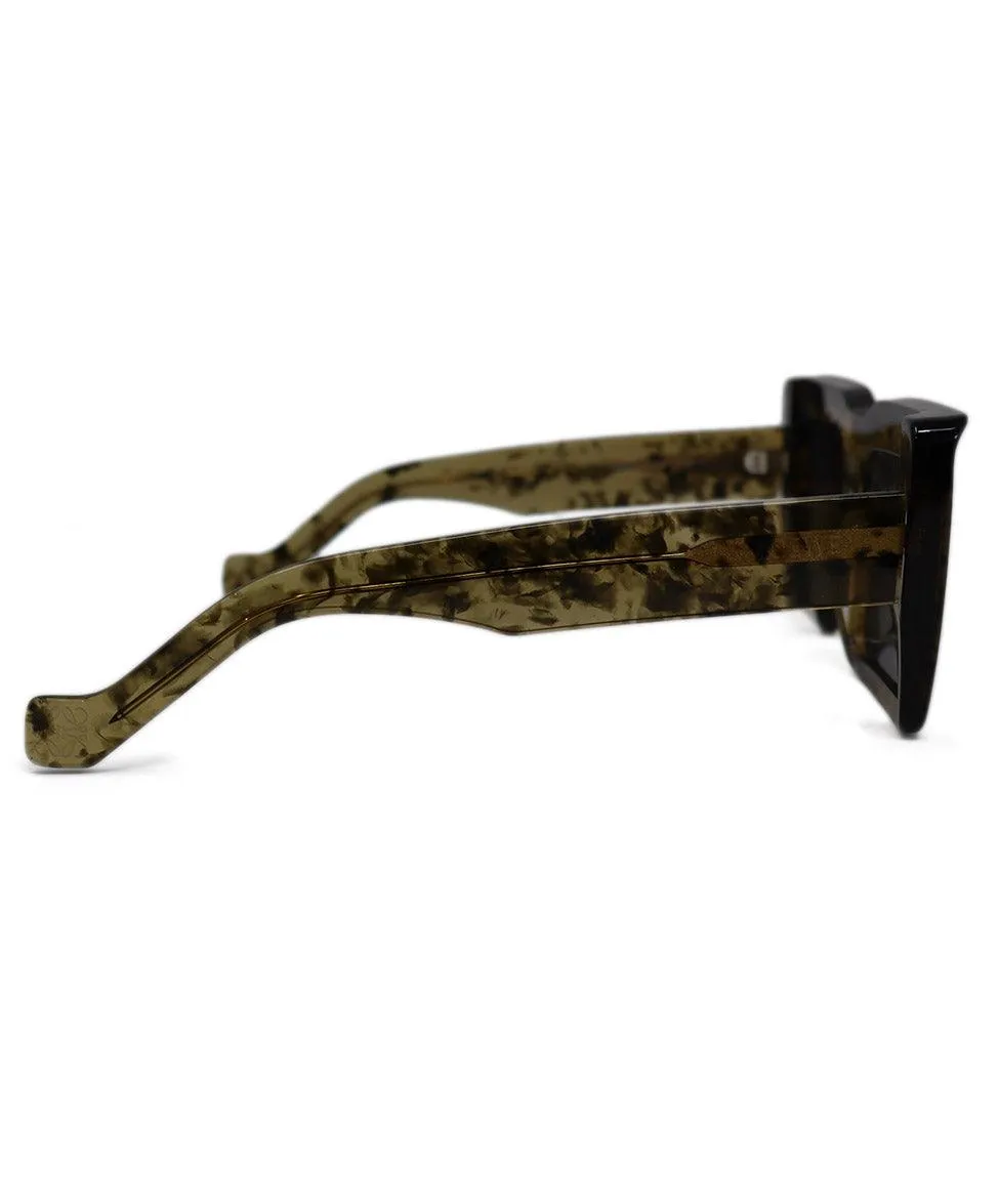 Loewe Olive & Brown Tortoise Print Sunglasses