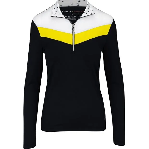 Lohla Sport Women's Emily Chevron White, Yellow & Black Colorblock Golf Pullover Size XXL MSP$160