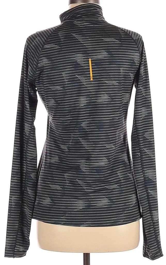 Lole 1/4 Zip Black Striped Zip Pullover Size M MSP$82
