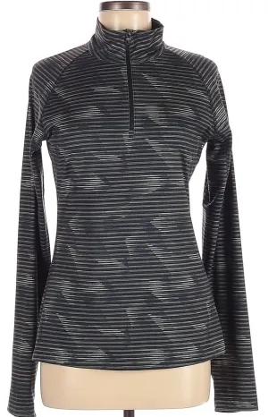 Lole 1/4 Zip Black Striped Zip Pullover Size M MSP$82
