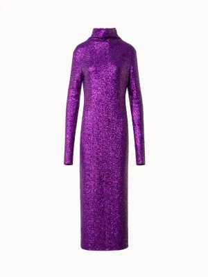 Long Sequined Evening Gown with Sleeves 