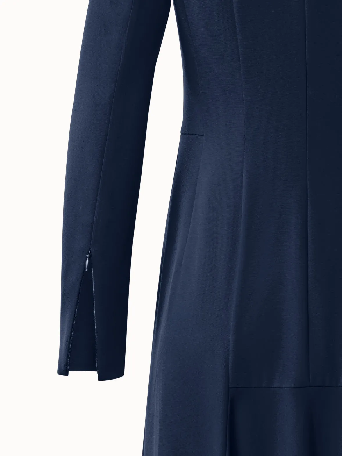 Long Silk Evening Dress with Long Sleeves 
