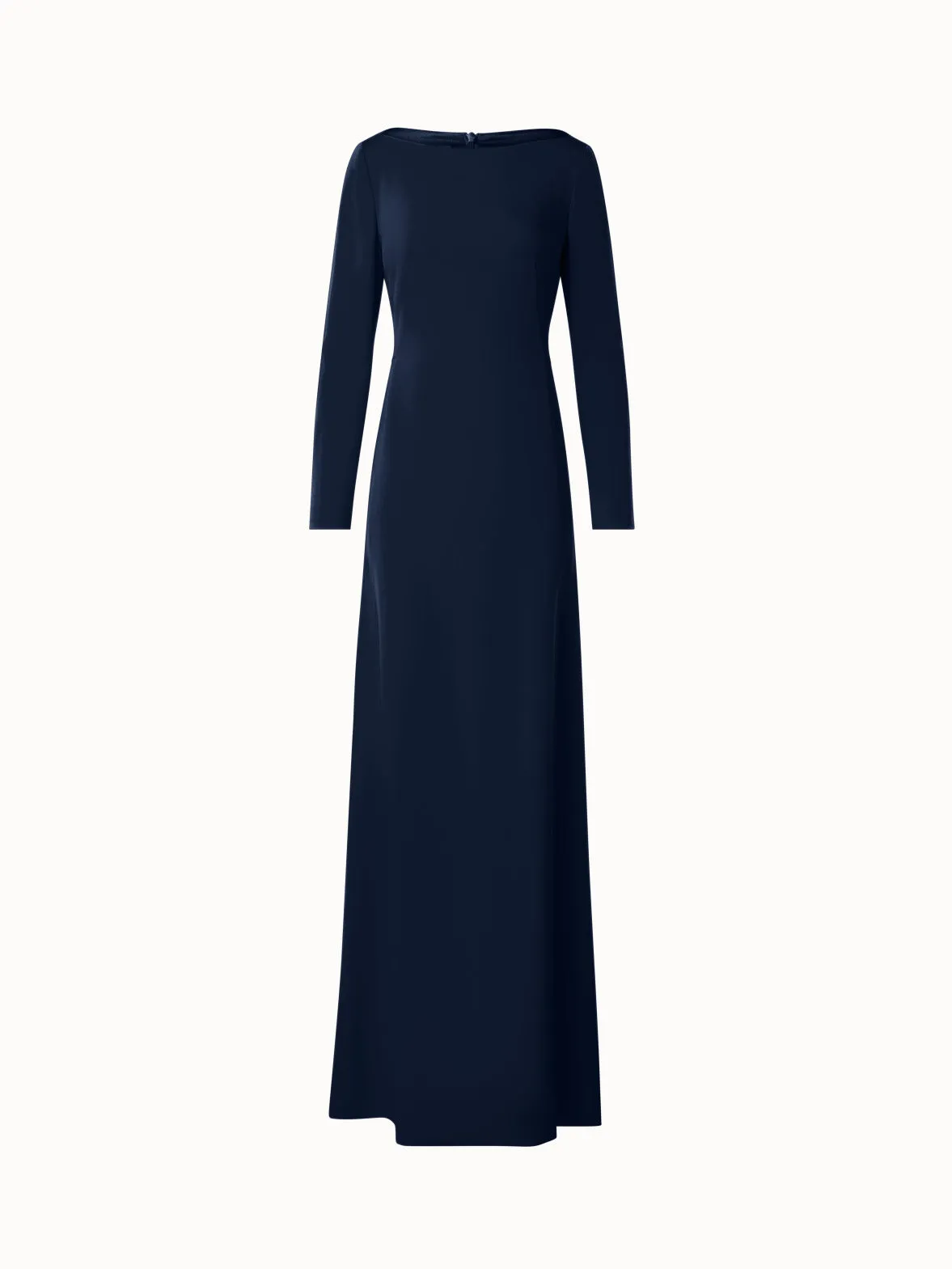 Long Silk Evening Dress with Long Sleeves 