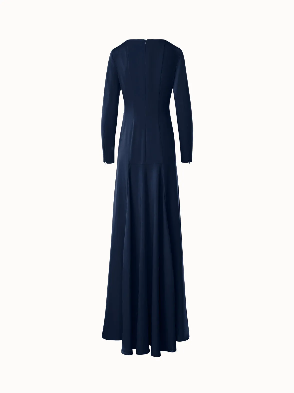 Long Silk Evening Dress with Long Sleeves 