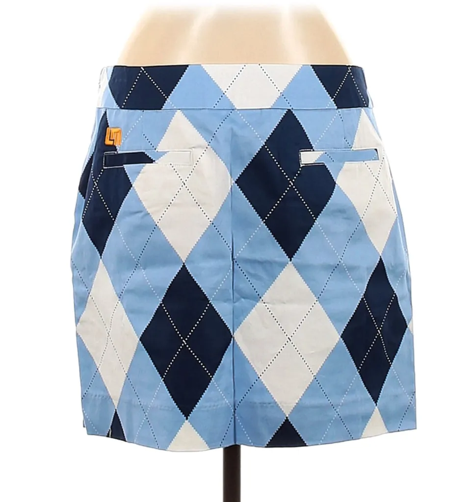 Loudmouth Navy & Blue Argyle Skort Size 6