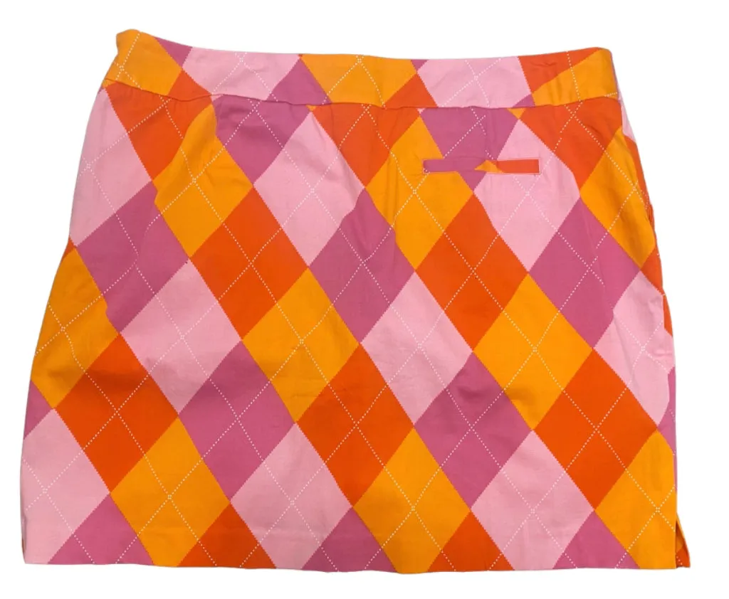Loudmouth Orange & Pink Argyle Skort
