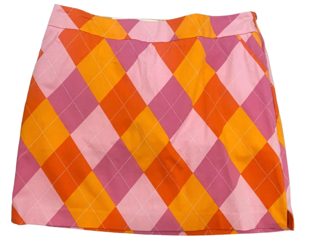 Loudmouth Orange & Pink Argyle Skort