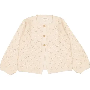 Louis Louise Gulsah Knitted Wool Heart Lurex Cardigan - Cream