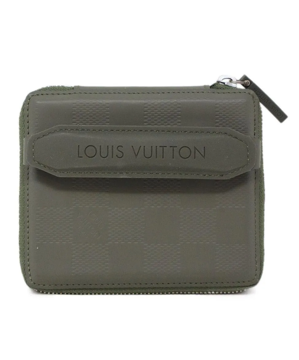 Louis Vuitton Green Petit Monet Damier Glace Wallet