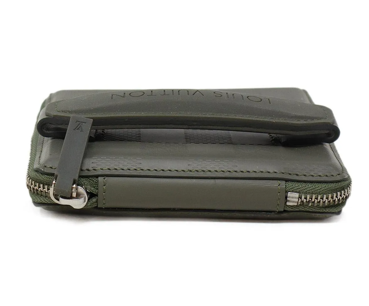 Louis Vuitton Green Petit Monet Damier Glace Wallet