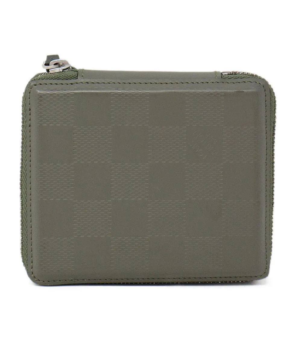 Louis Vuitton Green Petit Monet Damier Glace Wallet