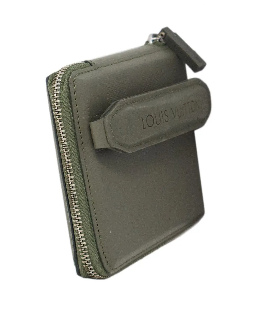 Louis Vuitton Green Petit Monet Damier Glace Wallet