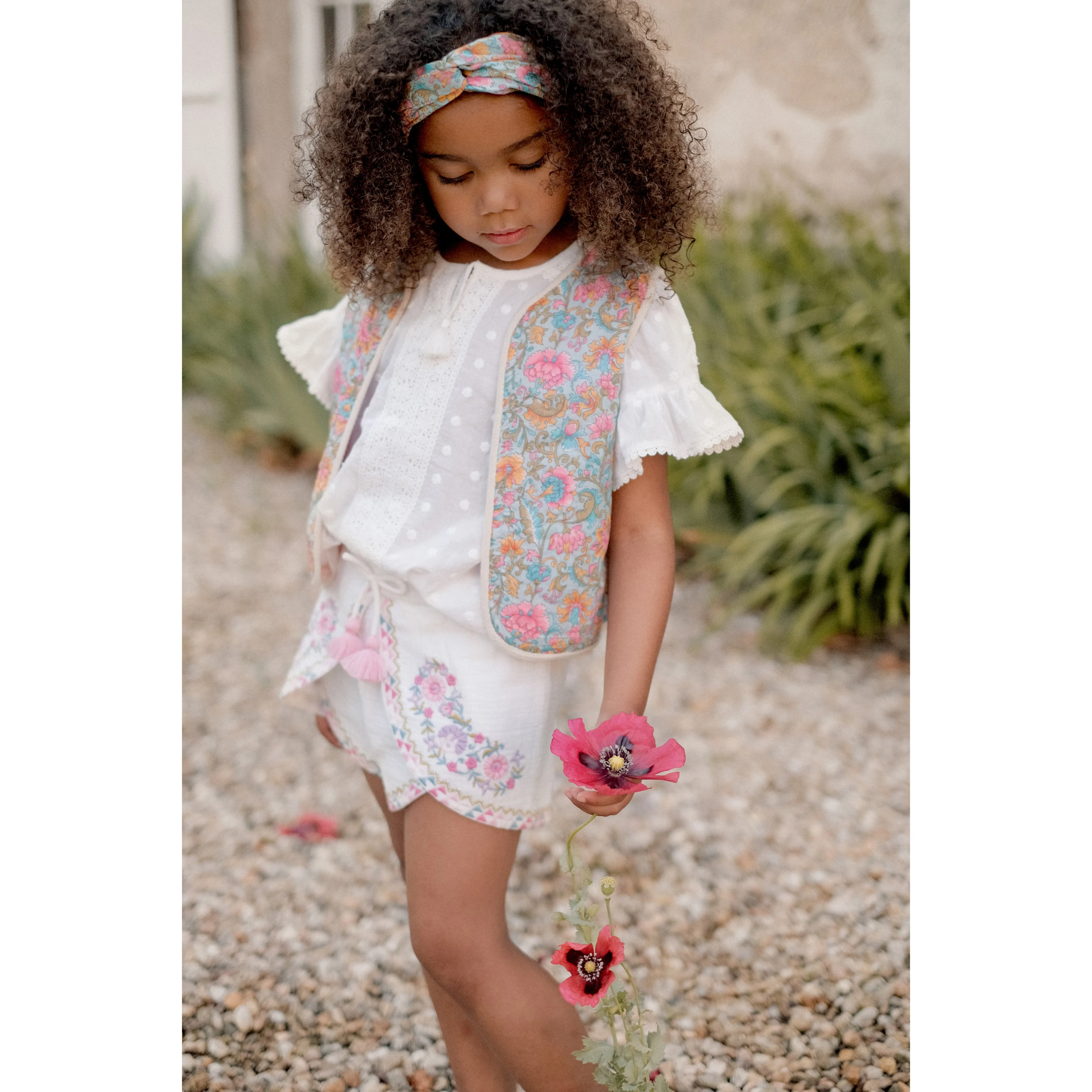 Louise Misha Reversible Vest Atlana Cotton Twill Pink