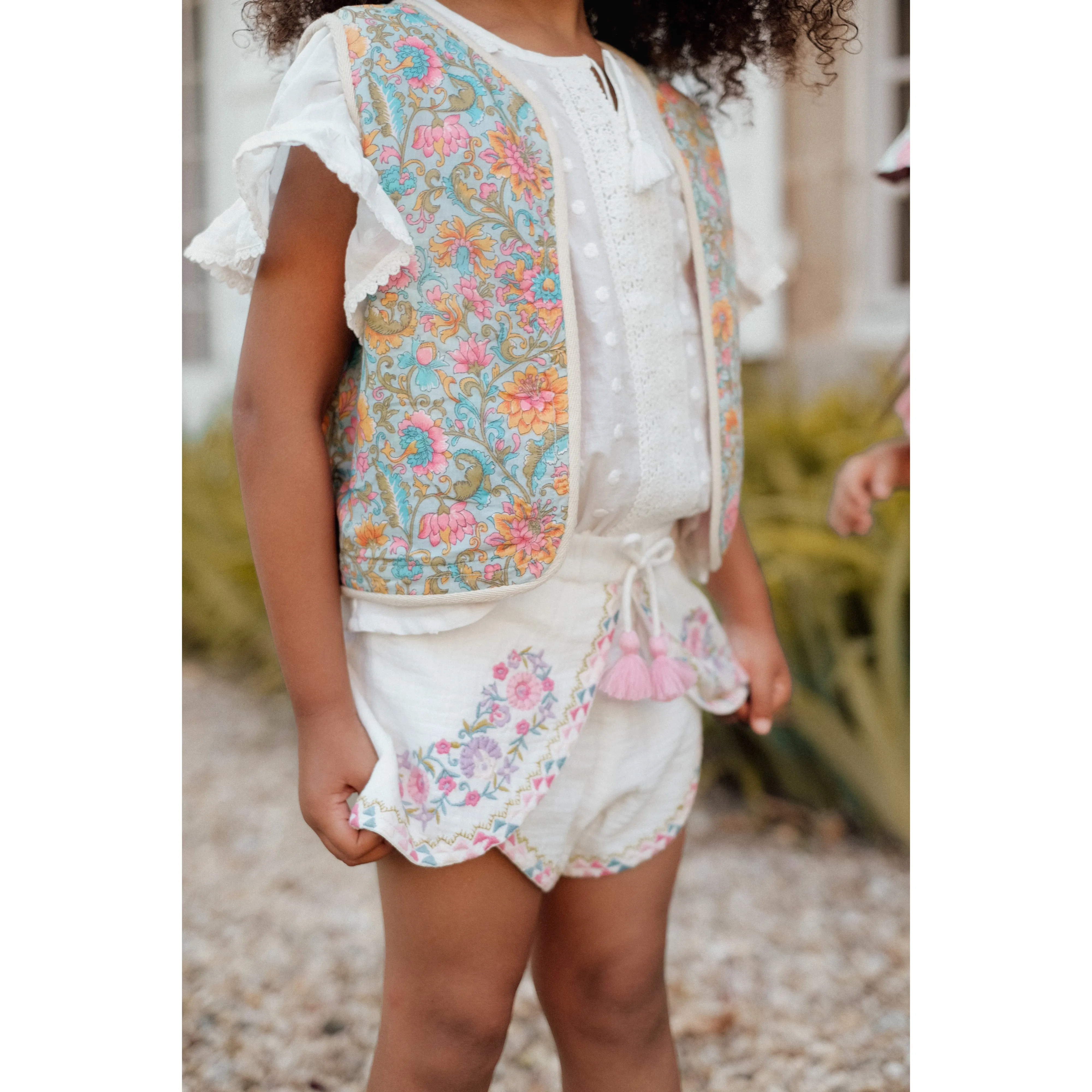 Louise Misha Reversible Vest Atlana Cotton Twill Pink