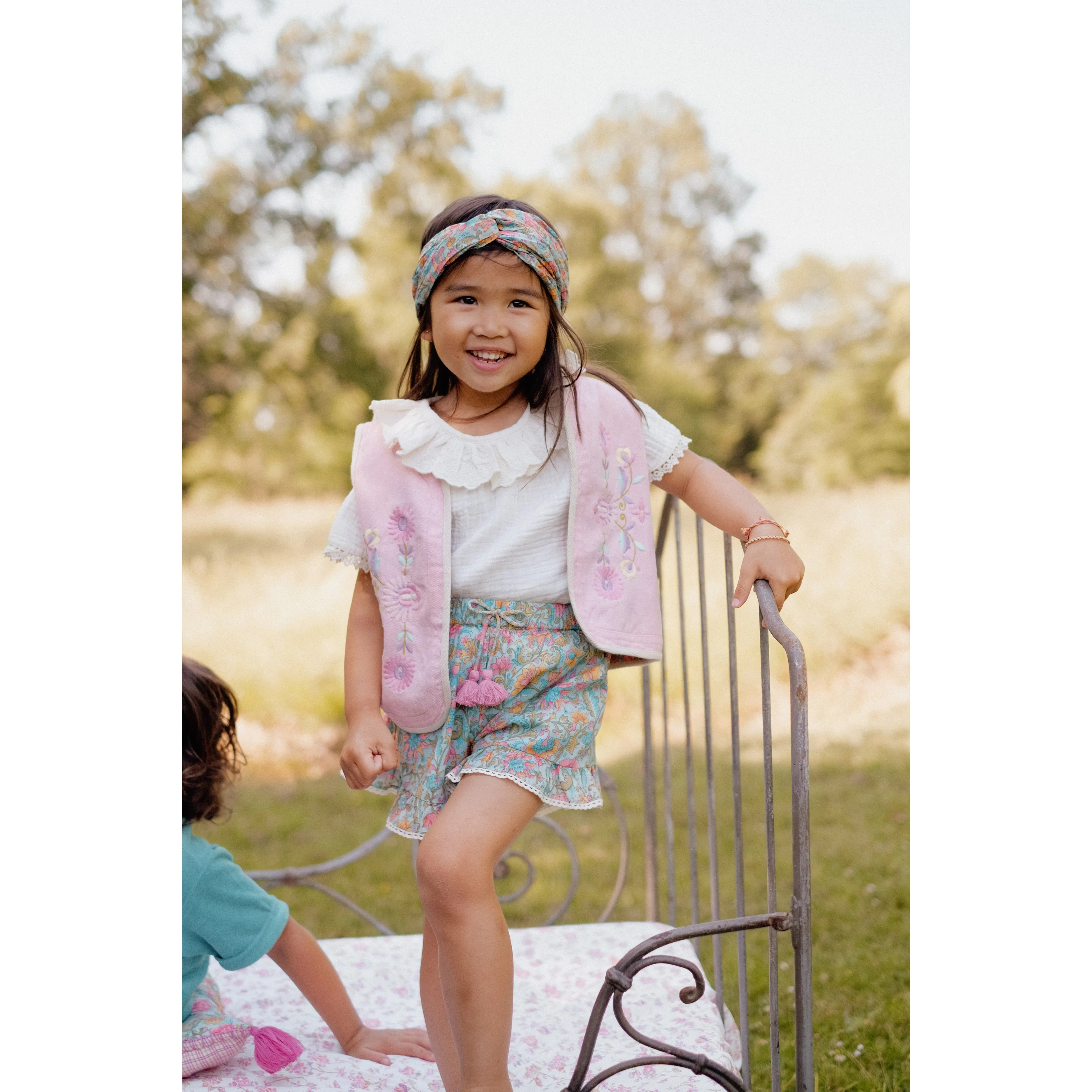 Louise Misha Reversible Vest Atlana Cotton Twill Pink