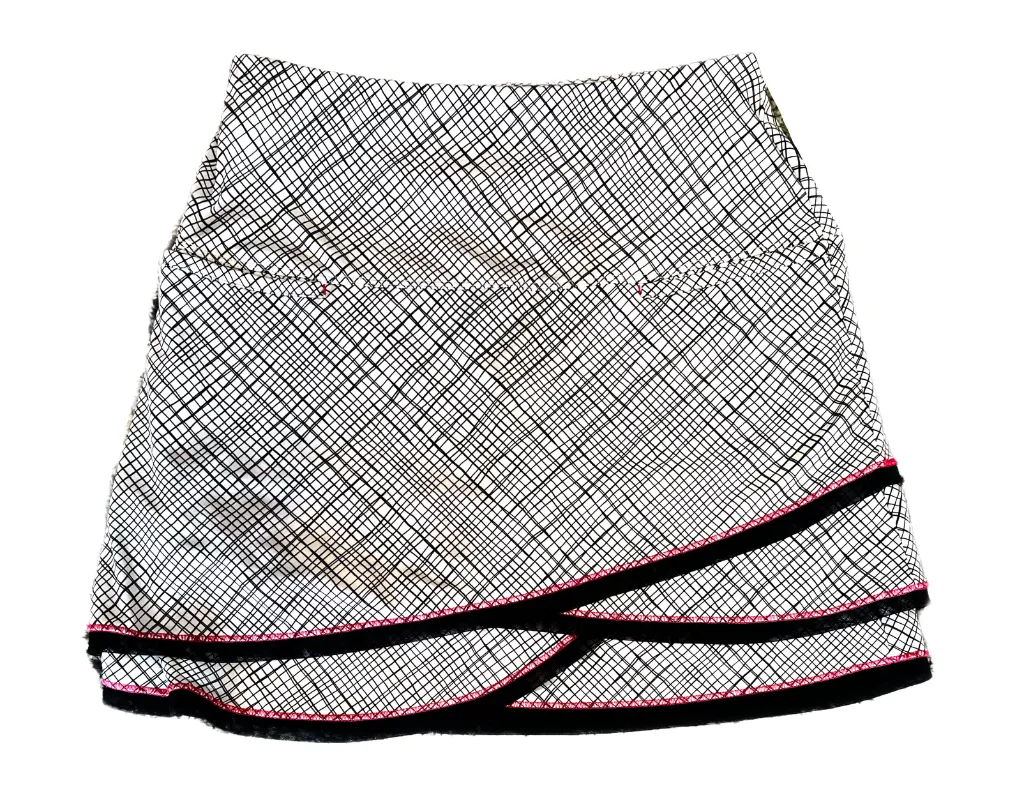 Lucky in Love White & Black Cross Hatch Layered Golf Skort Size S MSP$96