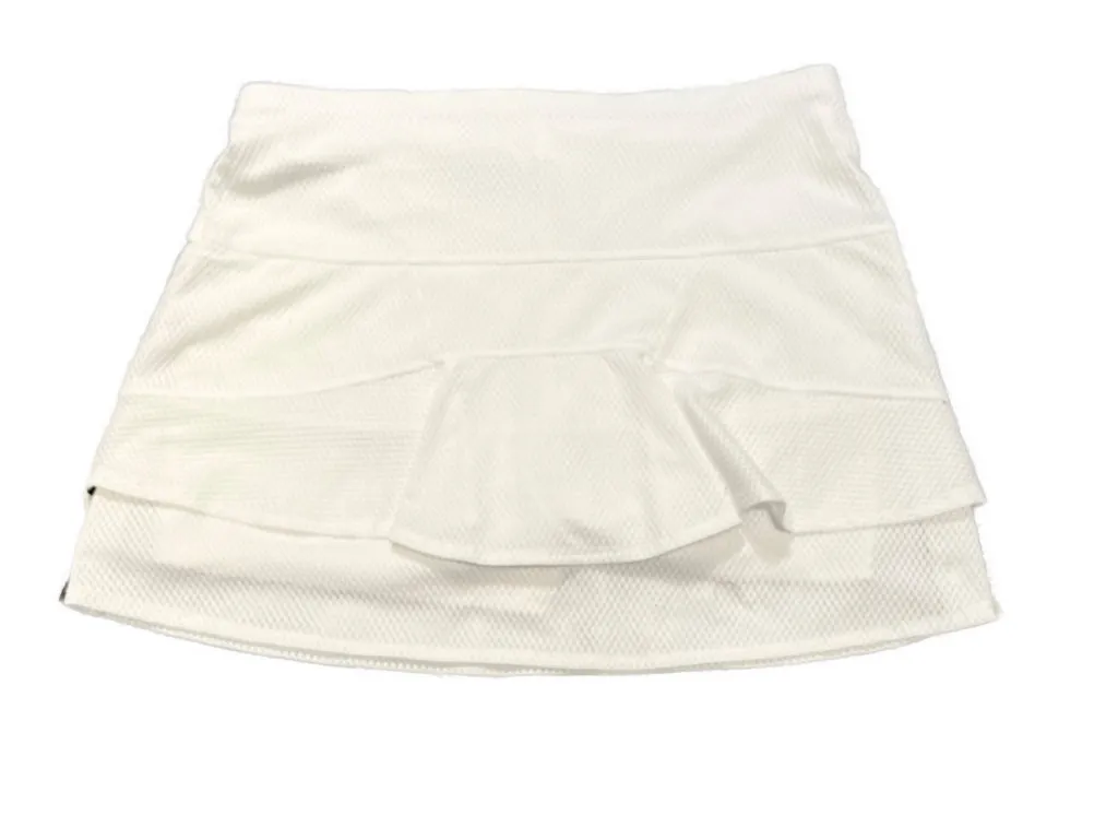 Lucky in Love White Mesh Tennis Skort w/ Snaps Size L MSP$76