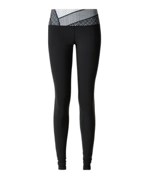 Lululemon capris Black Leggings with Black and White Print Pull-On Waistband Size 6