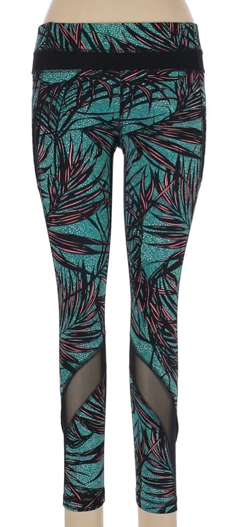 Lululemon Tropical Palm Mesh Cutout Leggings Size 6 MSP $88
