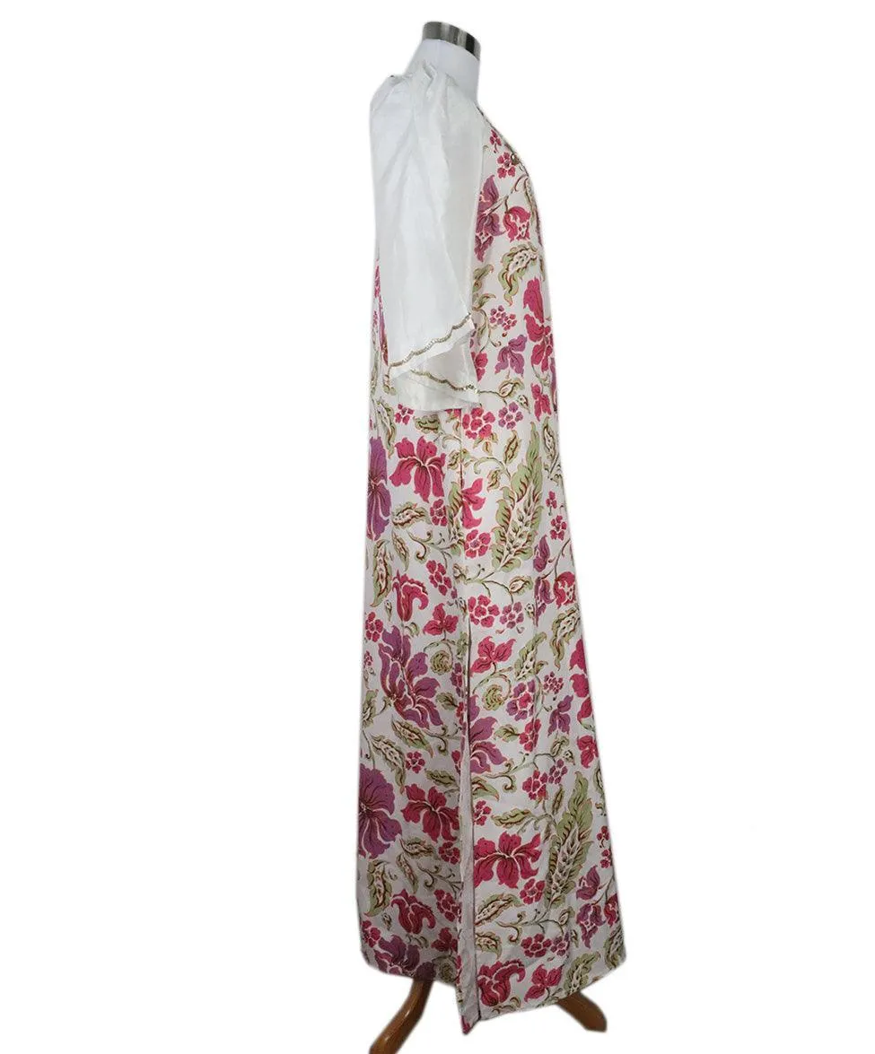 Manoush White Floral Print Dress w/ Sequin Trim sz 4