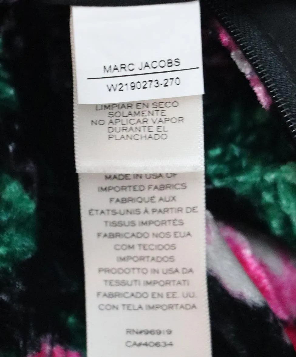 Marc Jacobs Black Multicolor Floral Velvet Dress sz 4